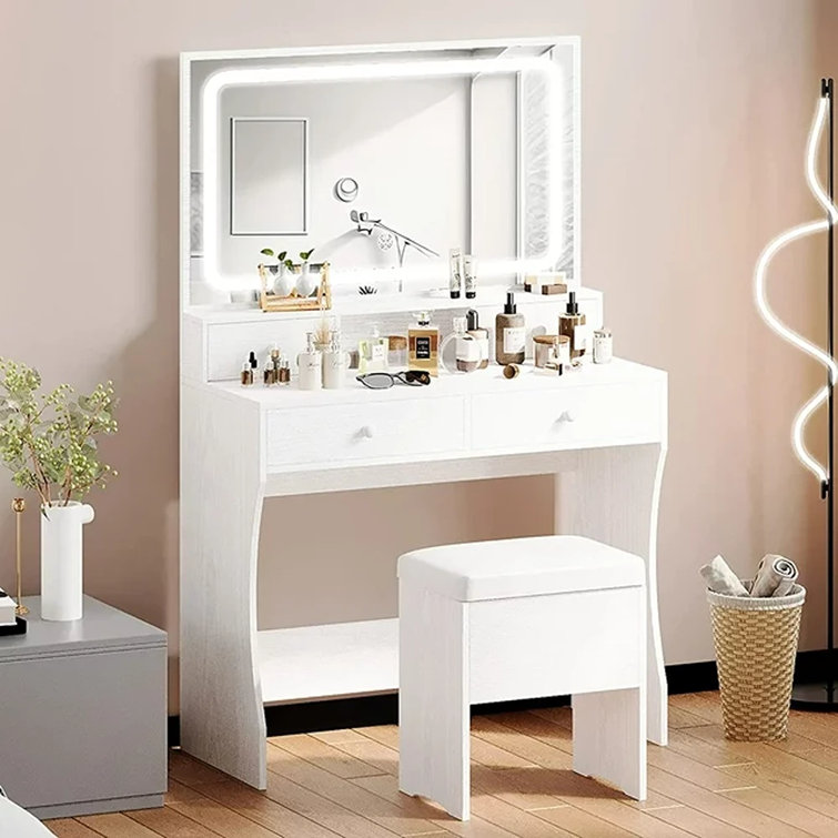 Barclay vanity set 2025 with stool and mirror